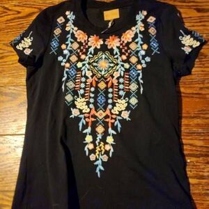 Driftwood Embroidered Bohemian 'Classic Tee' size XS